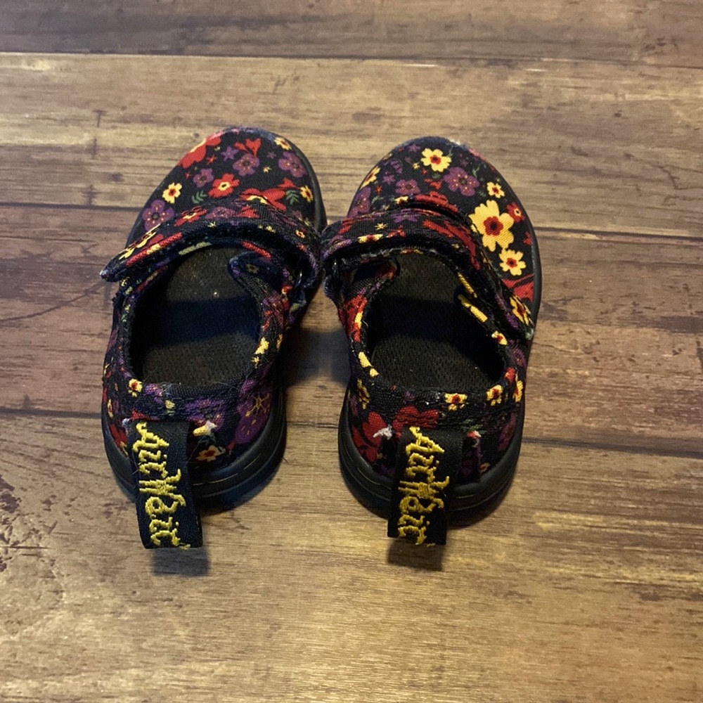 Cute little Mary Jane Floral Doc Martens Velcro toddler shoes